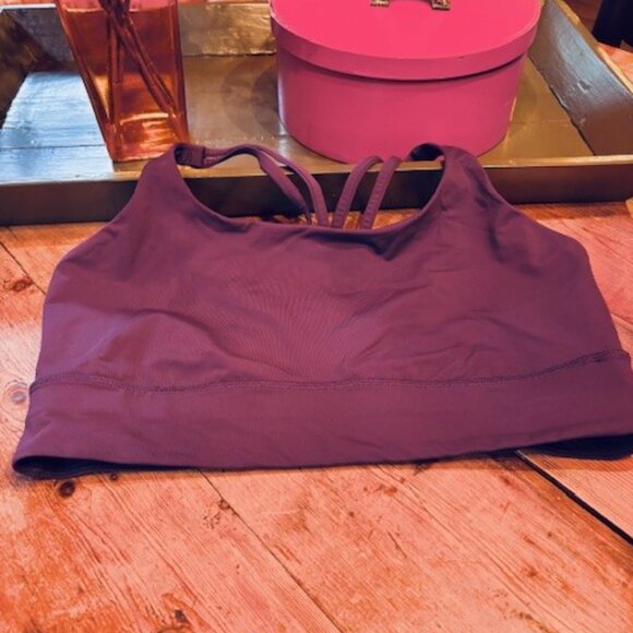 Lululemon Energy Longline Sports Bra in a deep Plum Size 14 - Picture 2 of 3